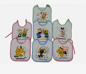 FAIRBIZPS Kids Beautiful Printed 7 Days Cotton Baby Bib (Multicolor) Pack of 7