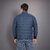 29K Men's Blue Reversible Solid Double Sided Comfortable Long Sleeve Bomber Winter Jacket