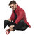 Men's Red Reversible Solid Double Sided Comfortable Long Sleeve Bomber Winter Jacket