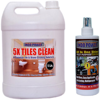 INDOPOWER ACc115-TILES CLEANER 5ltr. +ALL IN-ONE MULTI-PURPOSE SHINER 200ml.