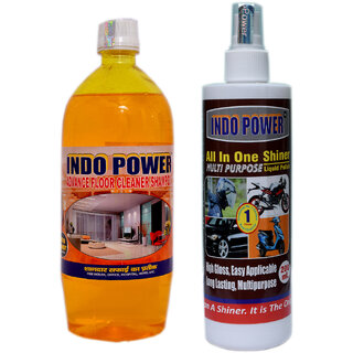 INDOPOWER ACc119-ADVANCE FLOOR CLEANER SHAMPOO (LIME) 1ltr.+ALL IN-ONE MULTI-PURPOSE SHINER 200ml.