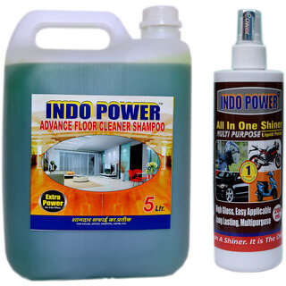INDOPOWER ACc121-ADVANCE FLOOR CLEANER SHAMPOO (JASMEIN) 5ltr.+ALL IN-ONE MULTI-PURPOSE SHINER 200ml.
