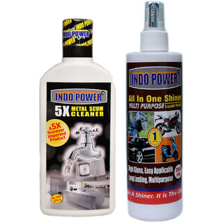 INDOPOWER ACc135-METAL SCUM CLEANER 100ml.+ALL IN-ONE MULTI-PURPOSE SHINER200ml.