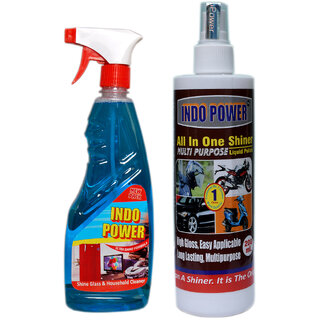 INDOPOWER ACc137-HOUSE HOLD GLASS CLEANER 500ml+ALL IN-ONE MULTI-PURPOSE SHINER 200ml.