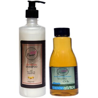 INDOPOWER ADd225-ROOT ACTIVATOR SHAMPOO 500g. + DAILY SHINE  PROTECT HAIR OIL 200ml.