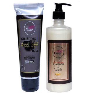 INDOPOWER ADd228-CHARCOAL PEEL OFF MASK 100g. + ROOT ACTIVATOR SHAMPOO 500g.