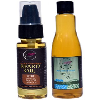 INDOPOWER ADd248-ABSOLUTE NOURISHMENT BEARD OIL 30ml. + DAILY SHINE & PROTECT HAIR OIL 200ml.