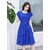 Elizy Women Royal Blue Plain Flair Georgatte Midi Dress