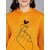 Raabta Fashion Women Mustard Heart Print Hooded Sweatshirt