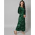 Vivient Green Printed Velvet long dress