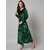 Vivient Green Printed Velvet long dress