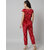 Vivient Pink Printed Velvet Jumpsuite