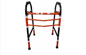 FAIRBIZPS Portable Light Weight Height Adjustable Foldable Walker Mild Steel for Men Women Adults Patients  Old Age