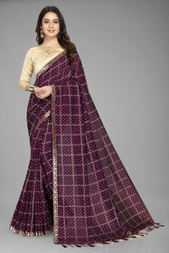 Purple Colour Bandhani Print Saree