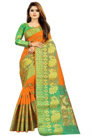 Orange Colour Banarasi Silk Saree