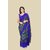 Blue Colour Pure Georgette Printed Saree With Blouse Piece
