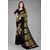 Black Colour Pure Georgette Printed Saree With Blouse Piece