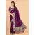 Purple Colour Vichitra Silk Embroidried Sarees