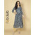 Fabclub Rayon Gold Foil Printed Anarkali Shape With Angrakha Style Women Kurti (Grey)