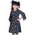 Kid Kupboard Girls Frock Pure Cotton, Black, Full-Sleeves, Round Neck