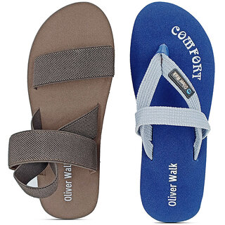 OLIVER WALK Unique Trending Men Sandals(Pack of 2)