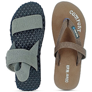 OLIVER WALK Casual Sandals Stylish For Men (Pack of 2)