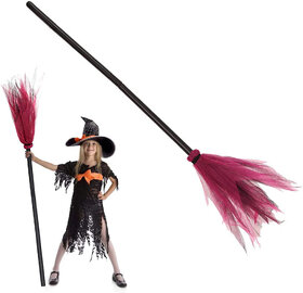 Kaku Fancy Dresses Halloween Witch Flying Broom Stick Horror Costume - 1Pcs