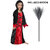 Kaku Fancy Dresses Halloween Witch Costume With Broomstick For Boys & Girls