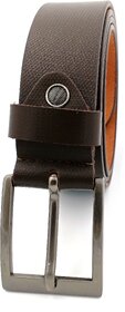 OLIVER WALK Men Genuine Leather Textured Brown Belt