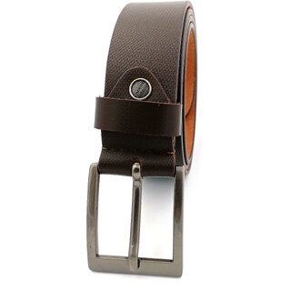 OLIVER WALK Men Genuine Leather Textured Brown Belt