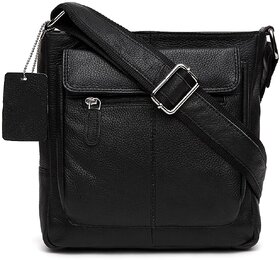 OLIVER WALK Leather Side Messenger Bag for Men