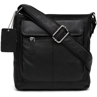 OLIVER WALK Leather Side Messenger Bag for Men