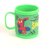 Anvi Embossed Cartoon Plastic 3D Mugs with Kids Favorite Cartoon Characters (Spiderman - Green)