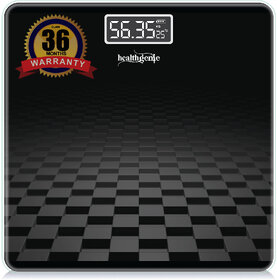 Healthgenie Digital Weight Machine Thick Tempered Glass LCD Display Weighing Scale  (BlackChecker