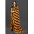 Orange Colour Stripped Pure Georgette Printed Saree With Blouse Piece