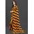 Orange Colour Stripped Pure Georgette Printed Saree With Blouse Piece