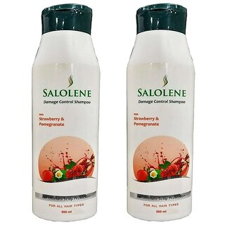 Salolene Damage Control Shampoo With Strawberry And Pomogranate Pack of 2, 500ml Each