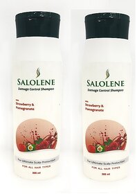 Salolene Damage Control Shampoo With Strawberry And Pomogranate Pack of 2, 300ml Each