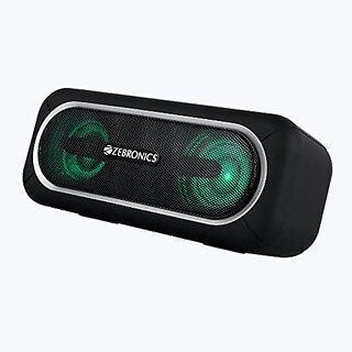 Zebronics Zeb-Delight 20 Bluetooth v5.0 Portable Speaker with 10W RMS TWS Function FM Radio Call Function Supports USB microSD 5H Backup Built-in Rechargeable Battery AUX and RGB Lights.