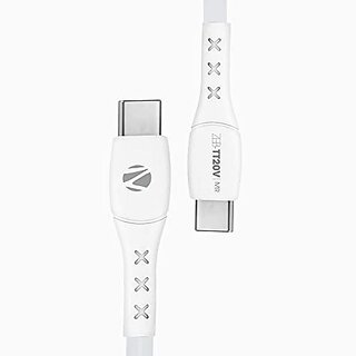 Zebronics ZEB-TT20V Type C to Type C Cable with 20W PD Protocol Support Fast Charging Smartphone use Durable 1 Meter and Data Transfer Feature(White).