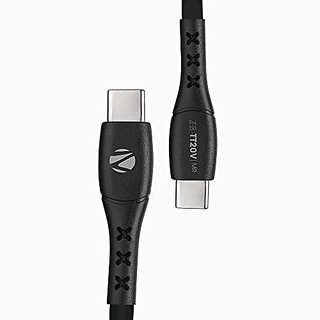 Zebronics ZEB-TT20V Type C to Type C Cable with 20W PD Protocol Support Fast Charging Smartphone use Durable 1 Meter and Data Transfer Feature(Black).