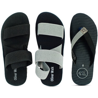 OLIVER WALK Men's Awesome Sandal  Slipper Set of 3