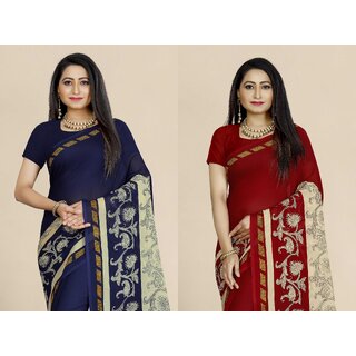 SVB Sarees Multicolor Art Silk Printed Sarees Pack Of 2 Saree