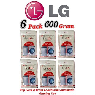 Use For LG Pack of 6(100grams x 6= 600grams) Descaling Powder Washing Machine