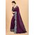 SVB Sarees Purple Colour Solid Vichitra Silk Embroidried Sarees With Blouse