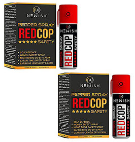 Newish Metal Powerful Pepper Spray Self Defence for Women (35 gm / 55 ml) (Red, Pack of 2)