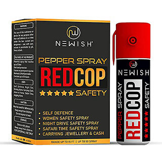 Newish Metal Powerful Pepper Spray Self Defence for Women Shots 50 (35 gm / 55 ml) (Red)
