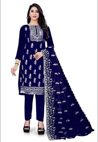 Sharda Creation Blue Oraganza Embroidered Unstitched Dress