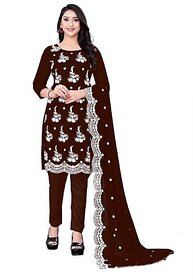 Sharda Creation Multicolor Georgette Embroidered Unstitched Dress