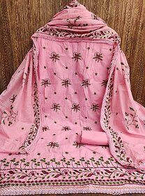 Sharda Creation Pink Polycotton Embroidered Unstitched Dress